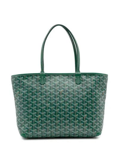 Pre-owned Goyard 2017 Ine Artois Pm Tote Bag In Green