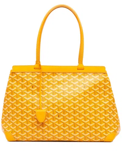 Pre-owned Goyard 2017 Ine Bellechasse Pm Tote Bag In Yellow