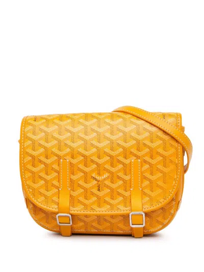 Pre-owned Goyard 2017 Ine Belvedere Pm Crossbody Bag In Yellow
