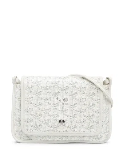 Pre-owned Goyard 2017 Ine Plumet Pocket Wallet Crossbody Bag In White
