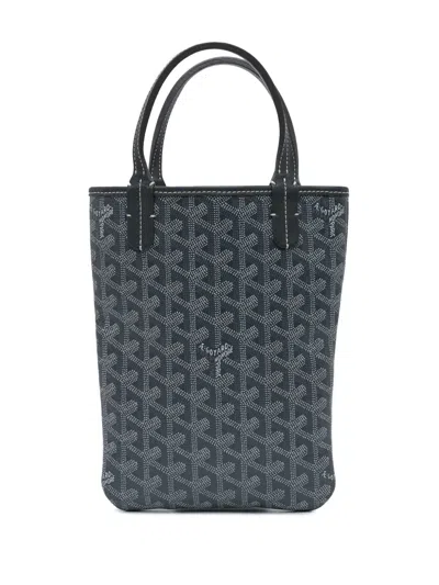 Pre-owned Goyard 2017 Ine Poitiers Satchel In Grey