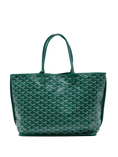 Pre-owned Goyard 2017 Ine Reversible Anjou Pm Tote Bag In Green