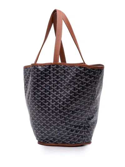 Pre-owned Goyard 2017 Ine Reversible Belharra Tote Bag In Blue