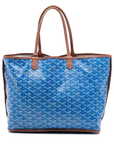Pre-owned Goyard 2017 Ine Reversible Pertuis Pm Tote Bag In Blue