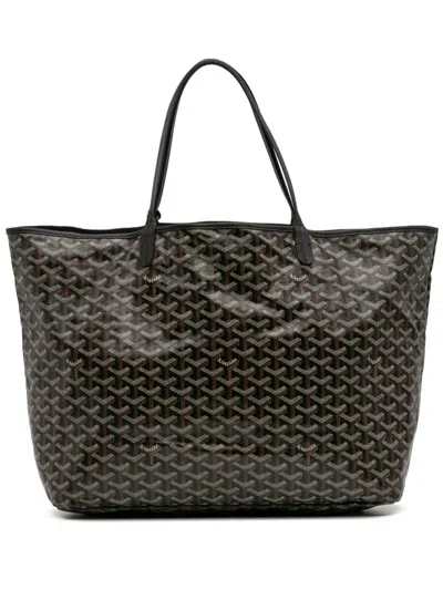 Pre-owned Goyard 2017 Ine Saint Louis Gm Tote Bag In Black