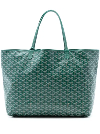 Pre-owned Goyard 2017 Ine Saint Louis Gm Tote Bag In Green