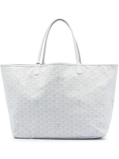 Pre-owned Goyard 2017 Ine Saint Louis Gm Tote Bag In White