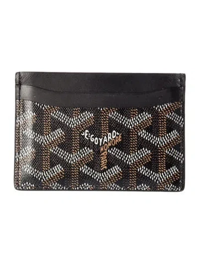 Pre-owned Goyard 2017 Ine Saint Sulpice Card Holder Card Holder In Black