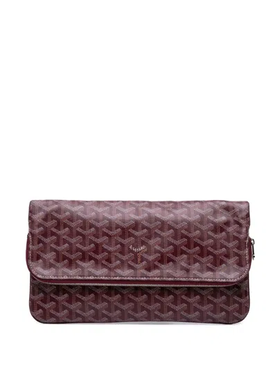 Pre-owned Goyard 2017 Ine Sainte Marie Mm Clutch Bag In Red