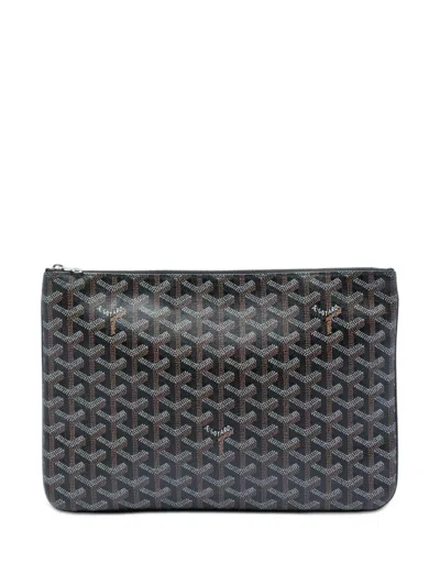 Pre-owned Goyard 2017 Ine Senat Mm Clutch Bag In Black