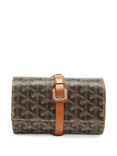 Pre-owned Goyard 2017 Ine Travel Watch Case In Brown