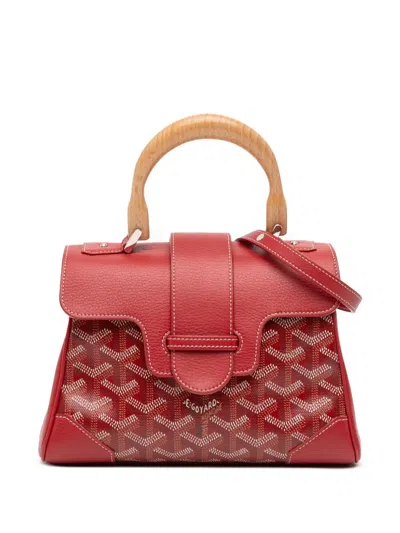 Pre-owned Goyard 2017 Mini Ine Saigon Souple Satchel In Red