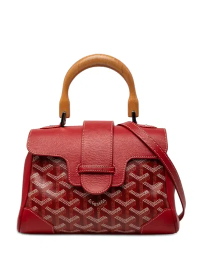Pre-owned Goyard 2017 Mini Ine Saigon Souple Satchel In Red