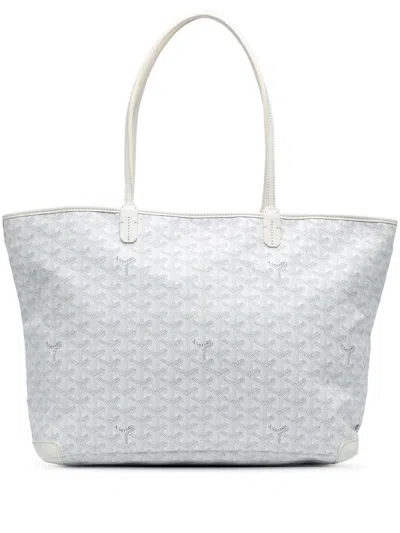 Pre-owned Goyard 2018 Ine Artois Mm Tote Bag In White