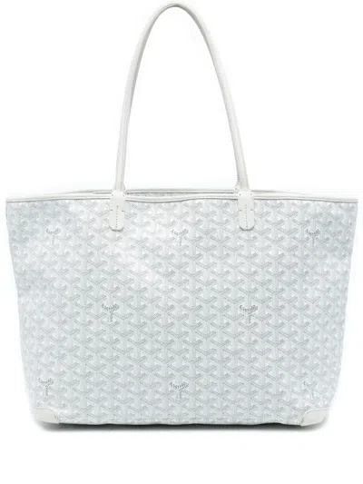 Pre-owned Goyard 2018 Ine Artois Mm Tote Bag In White