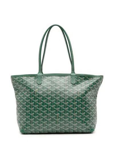 Pre-owned Goyard 2018 Ine Artois Pm Tote Bag In Green