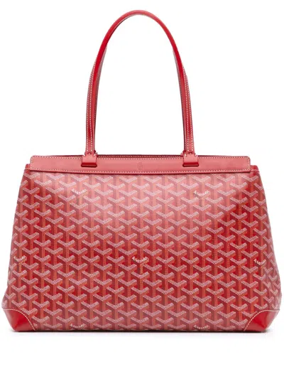 Pre-owned Goyard 2018 Ine Bellechasse Pm Tote Bag In Red