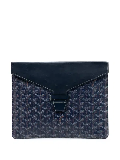 Pre-owned Goyard 2018 Ine Camondo Ii Clutch Bag In Blue