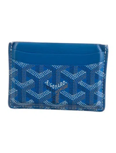 Pre-owned Goyard 2018 Ine Card Holder In Blue