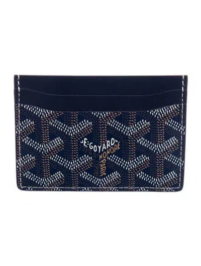 Pre-owned Goyard 2018 Ine Card Holder In Blue
