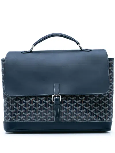 Pre-owned Goyard 2018 Ine Citadin Pm Business Bag In Blue