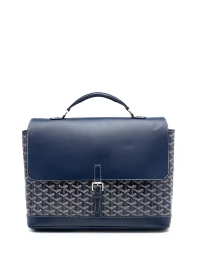 Pre-owned Goyard 2018 Ine Citadin Pm Business Bag In Blue