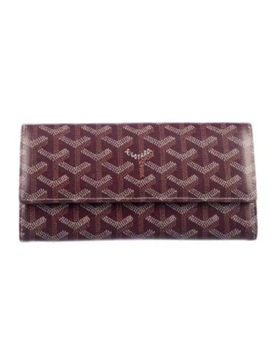 Pre-owned Goyard 2018 Ine Continental Wallet In Burgundy