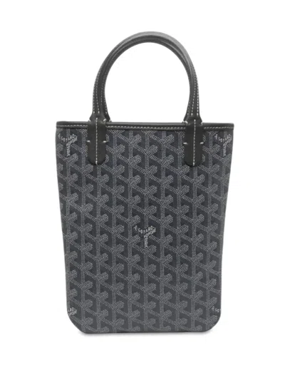 Pre-owned Goyard 2018 Ine Poitiers Satchel In Grey