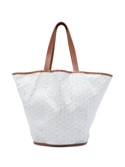 Pre-owned Goyard 2018 Ine Reversible Belharra Tote Bag In White
