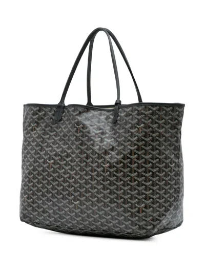 Pre-owned Goyard 2018 Ine Saint Louis Gm Tote Bag In Black