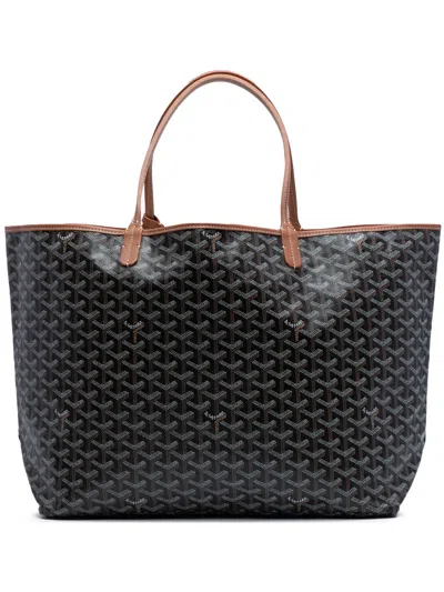 Pre-owned Goyard 2018 Ine Saint Louis Gm Tote Bag In Black