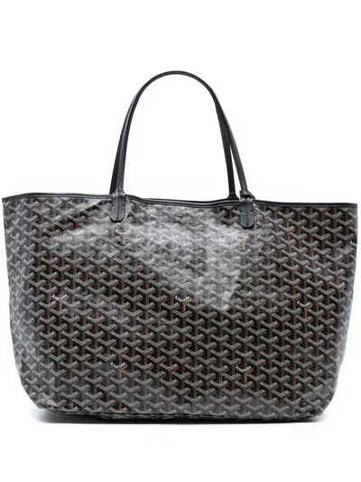 Pre-owned Goyard 2018 Ine Saint Louis Gm Tote Bag In Black