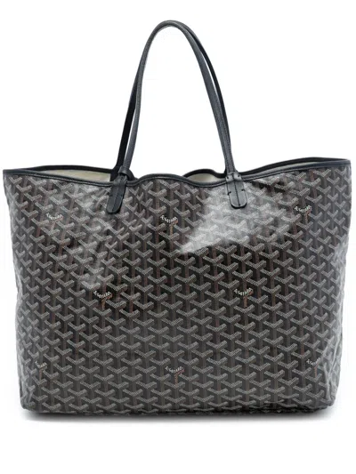 Pre-owned Goyard 2018 Ine Saint Louis Gm Tote Bag In Black