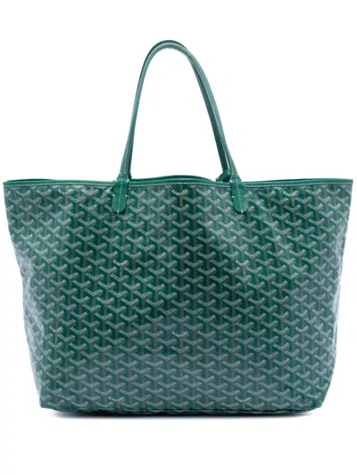 Pre-owned Goyard 2018 Ine Saint Louis Gm Tote Bag In Green