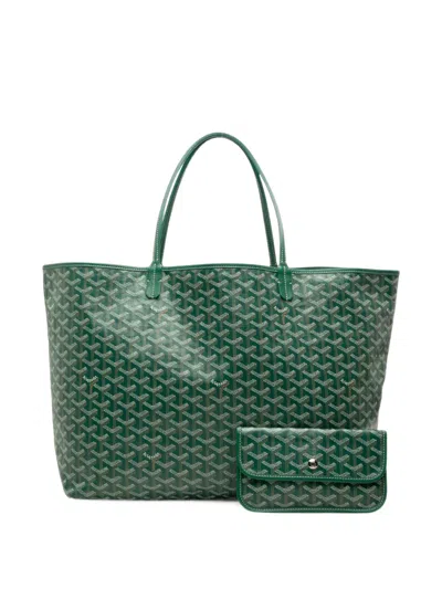 Pre-owned Goyard 2018 Ine Saint Louis Gm Tote Bag In Green
