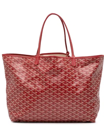 Pre-owned Goyard 2018 Ine Saint Louis Gm Tote Bag In Red