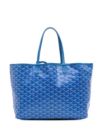Pre-owned Goyard 2018 Ine Saint Louis Pm Tote Bag In Blue