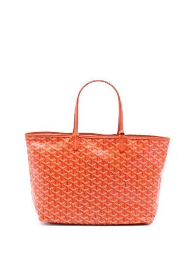 Pre-owned Goyard 2018 Ine Saint Louis Pm Tote Bag In Orange