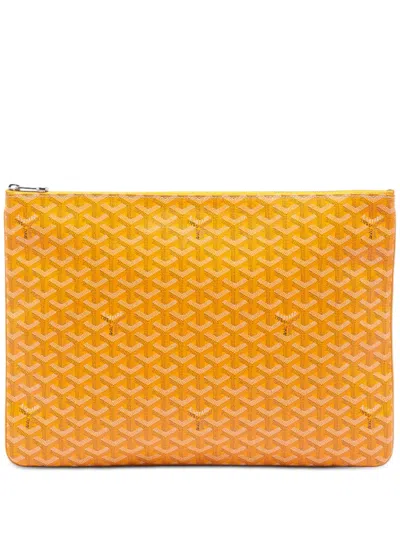 Pre-owned Goyard 2018 Ine Senat Gm Clutch Bag In Yellow