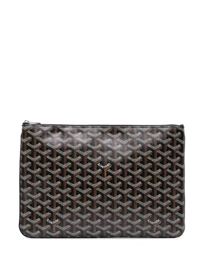 Pre-owned Goyard 2018 Ine Senat Mm Clutch Bag In Black