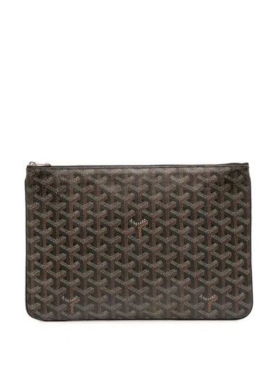 Pre-owned Goyard 2018 Ine Senat Mm Clutch Bag In Black