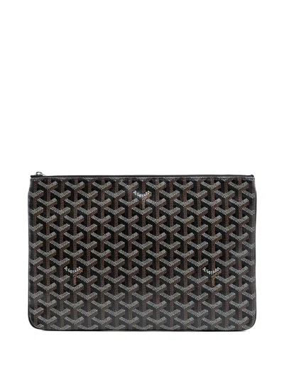 Pre-owned Goyard 2018 Ine Senat Mm Clutch Bag In Black