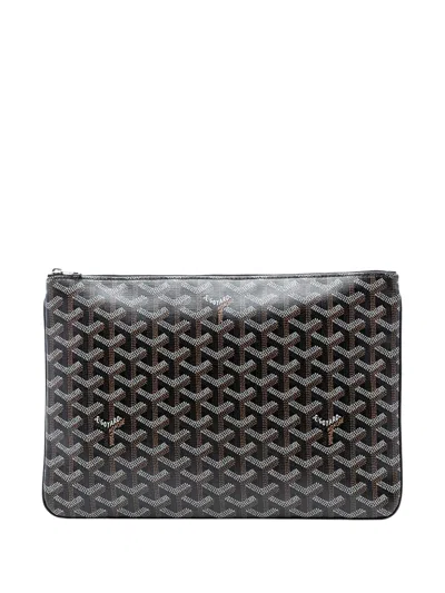 Pre-owned Goyard 2018 Ine Senat Mm Clutch Bag In Black