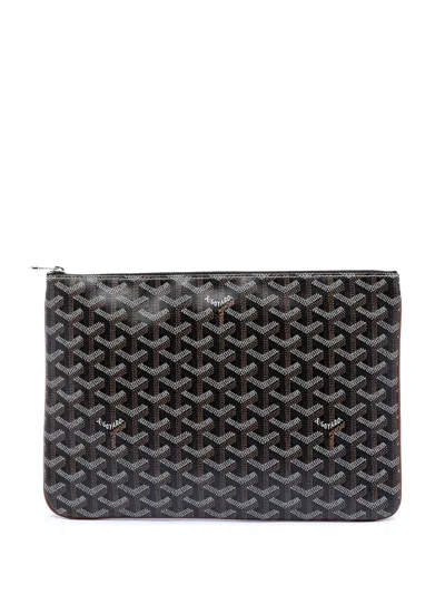 Pre-owned Goyard 2018 Ine Senat Mm Clutch Bag In Black