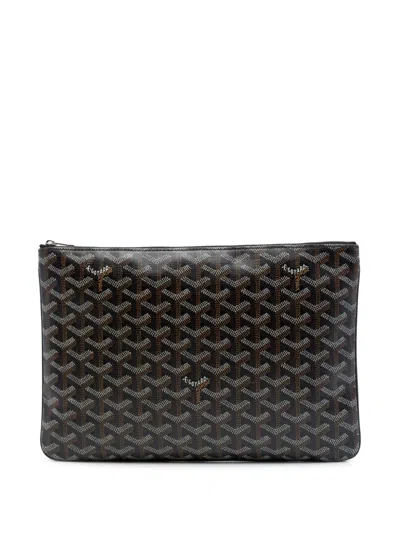 Pre-owned Goyard 2018 Ine Senat Mm Clutch Bag In Black