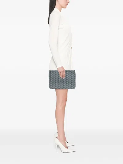 Pre-owned Goyard 2018 Ine Senat Mm Clutch Bag In Gray