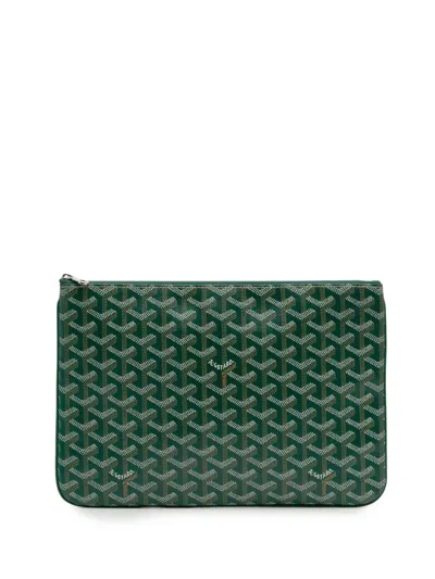 Pre-owned Goyard 2018 Ine Senat Mm Clutch Bag In Green