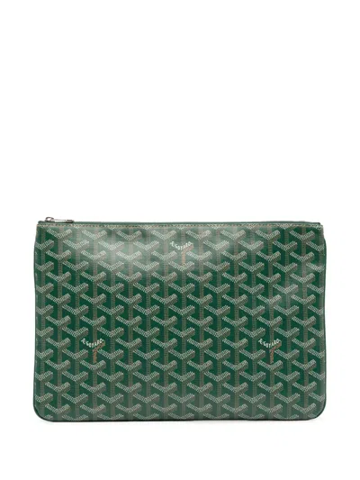 Pre-owned Goyard 2018 Ine Senat Mm Clutch Bag In Green