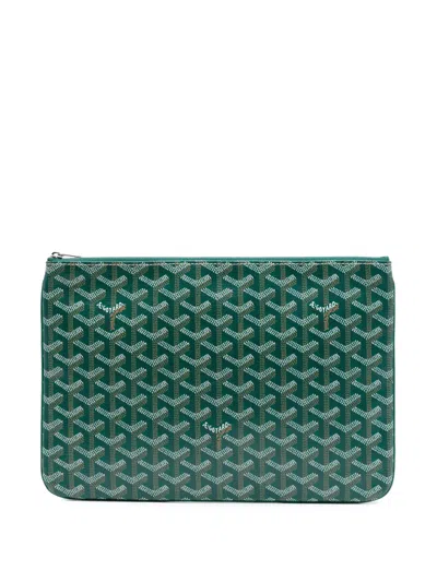 Pre-owned Goyard 2018 Ine Senat Mm Clutch Bag In Green