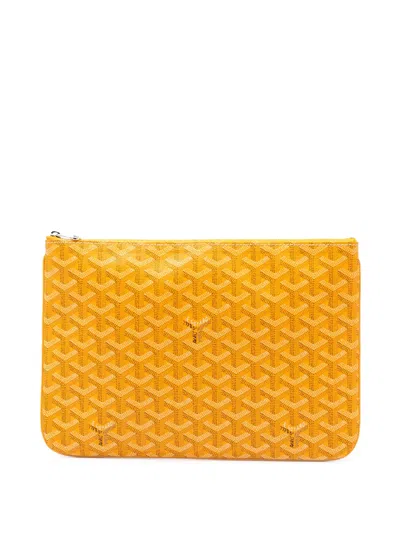 Pre-owned Goyard 2018 Ine Senat Mm Clutch Bag In Yellow